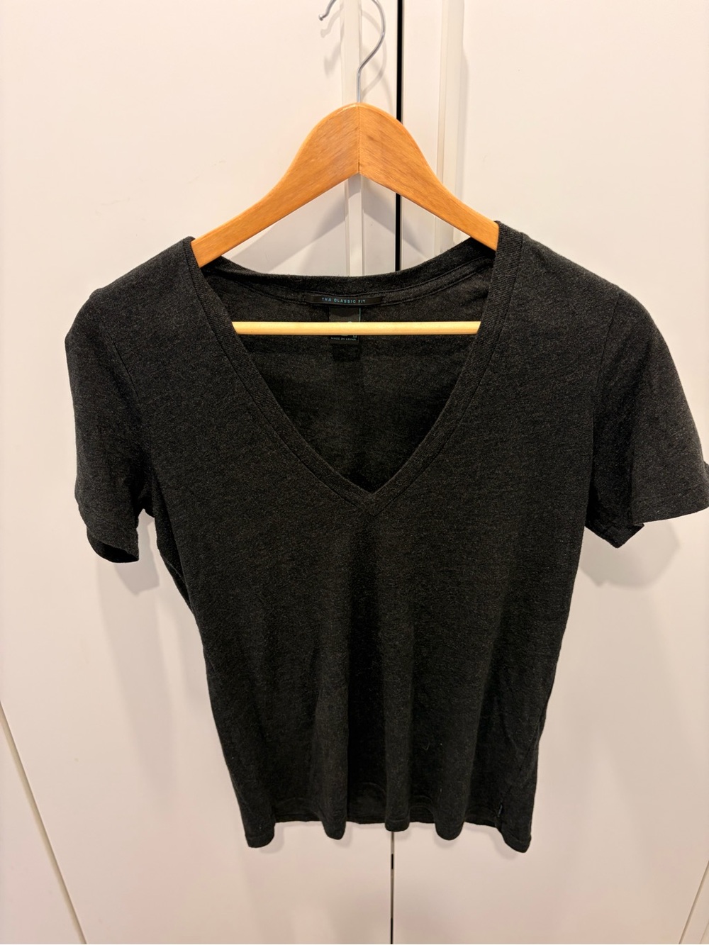 TNA Charcoal Grey V-Neck Short Sleeve Tee